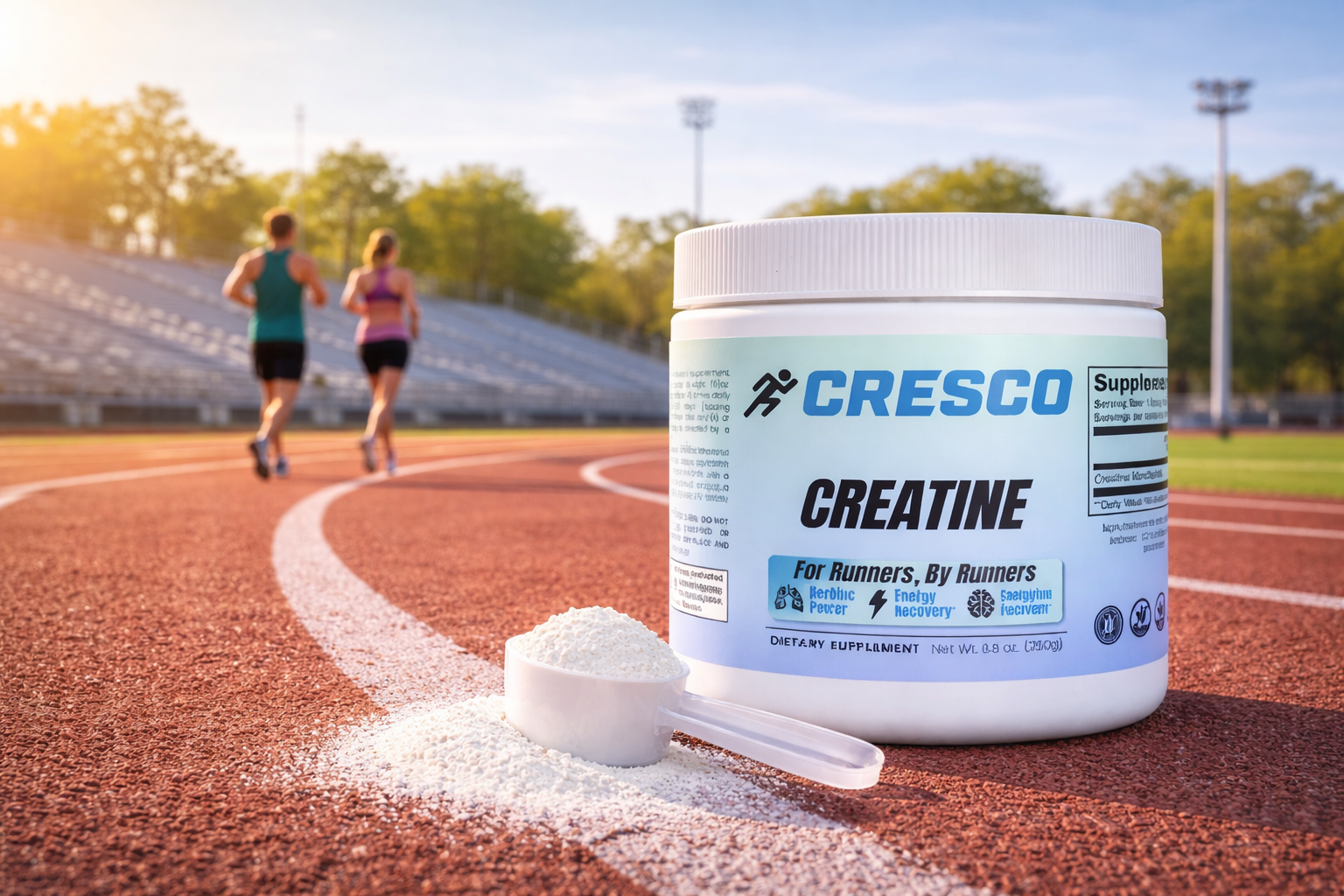 CRESCO creatine on a running track